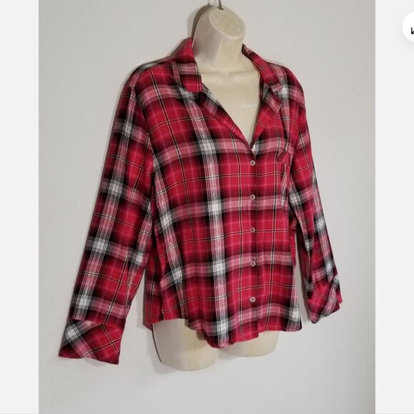 VICTORIA'S SECRET Pajama Button Up Shirt Top 6544E1M - Picture 2 of 10